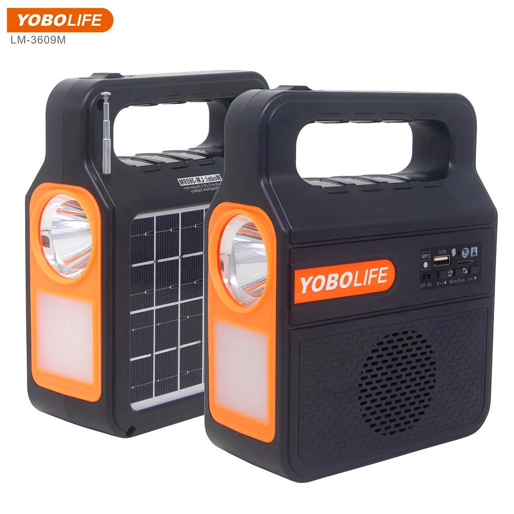 YOBOLIFE solar ligh for camping lm-3609m with FM redio MP3 player