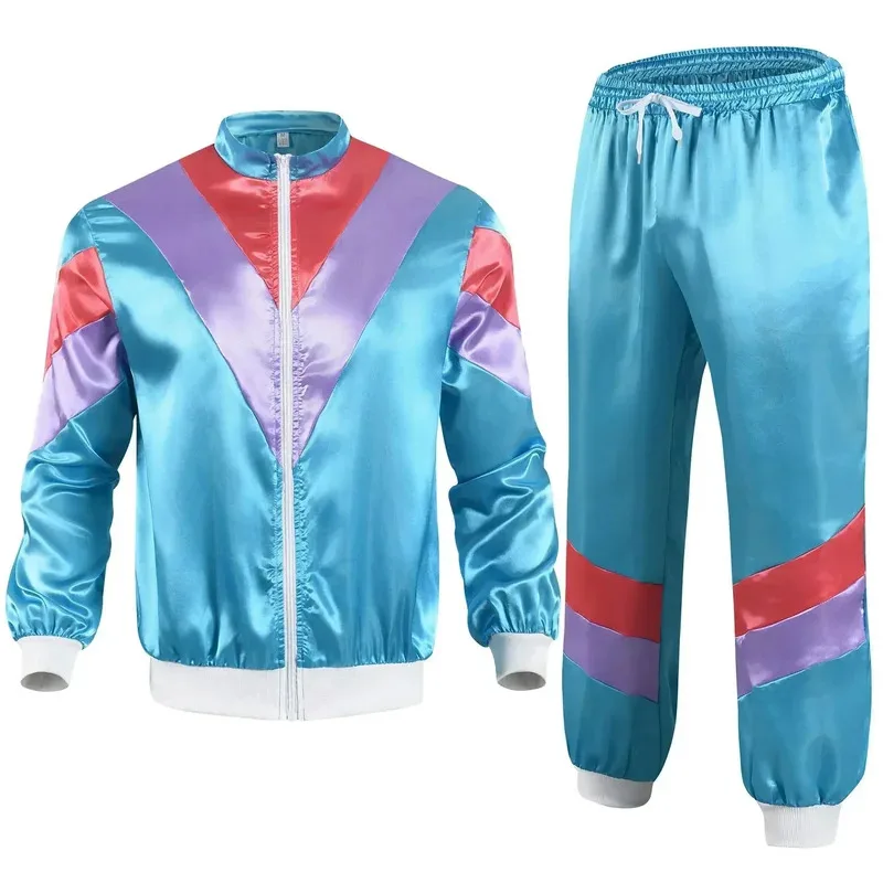 

XT8 1990s Disco Tracksuit, 2 Pieces, Jogging Clothes, Retro Style, Carnival Theme Party Costume, vesXT6@!