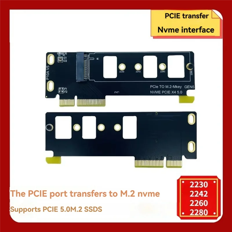 Kartu Adaptor SSD M.2 NVME Profesional PCIE Ke Kartu Adaptor M.2 Mkey NVME Kartu Ekspansi Pcie5.0