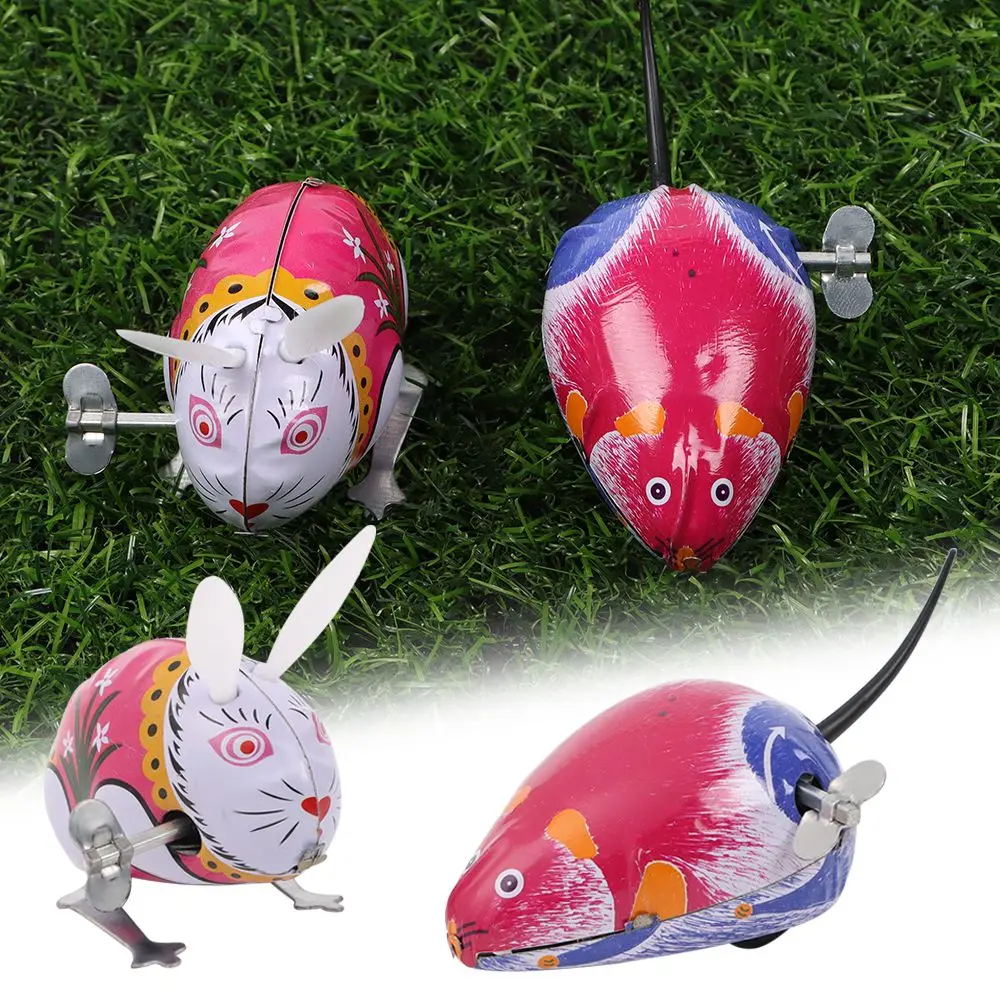 Cadeau drôle pour enfant, grenouille sautante, jouets nostalgiques, figurines d'action, lapin en fer sautant, jouets à remonter