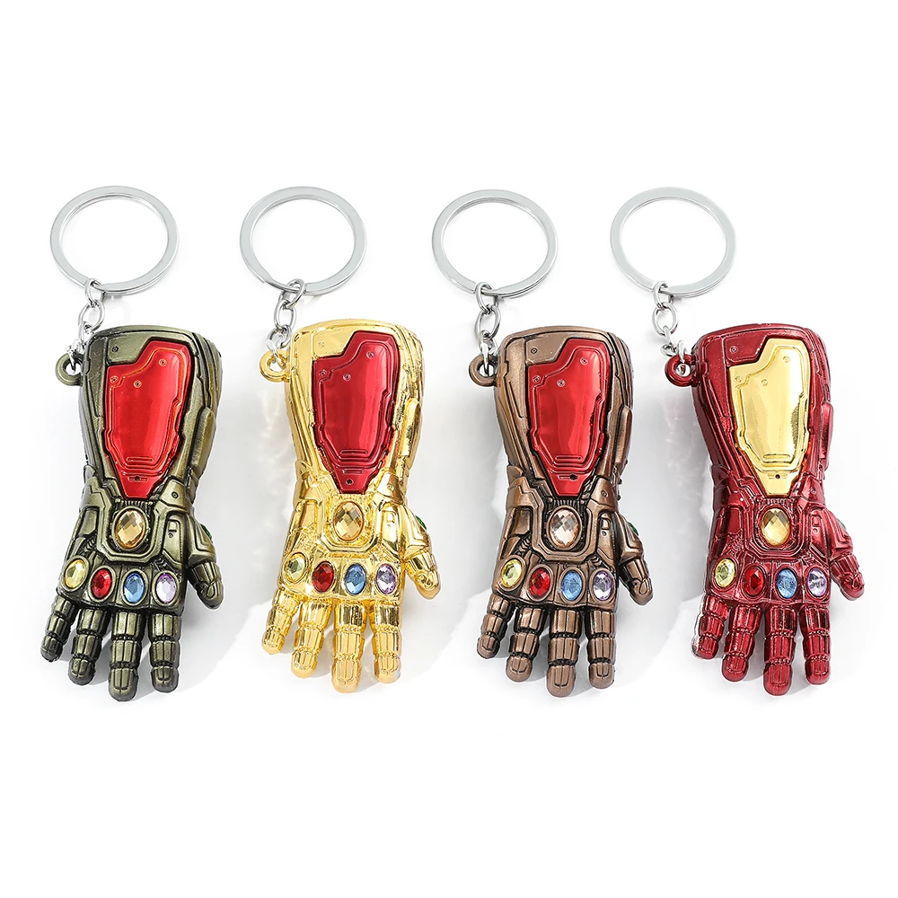 إنفينيتي قفاز مفتاح سلسلة أنيمي الرجل الحديدي ثانوس حلقة رئيسية اكسسوارات المفاتيح لمفاتيح السيارة لعبة قلادة أصدقاء هدية #1