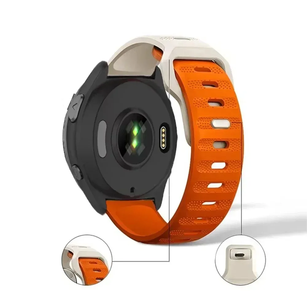 Garmin Forerunner 265 965 165 55 Active、Vivomove Trend、Venu 3対応 20/22mm ソフトシリコンストラップ 快適なリストバンド