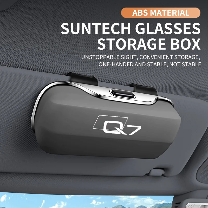 

For Audi Q7 Speakers 4l 4m Body Kit Emblem Key Case Logo Accessories Car Visor Sunglasses Car Glasses Case Glasses Holder Clip