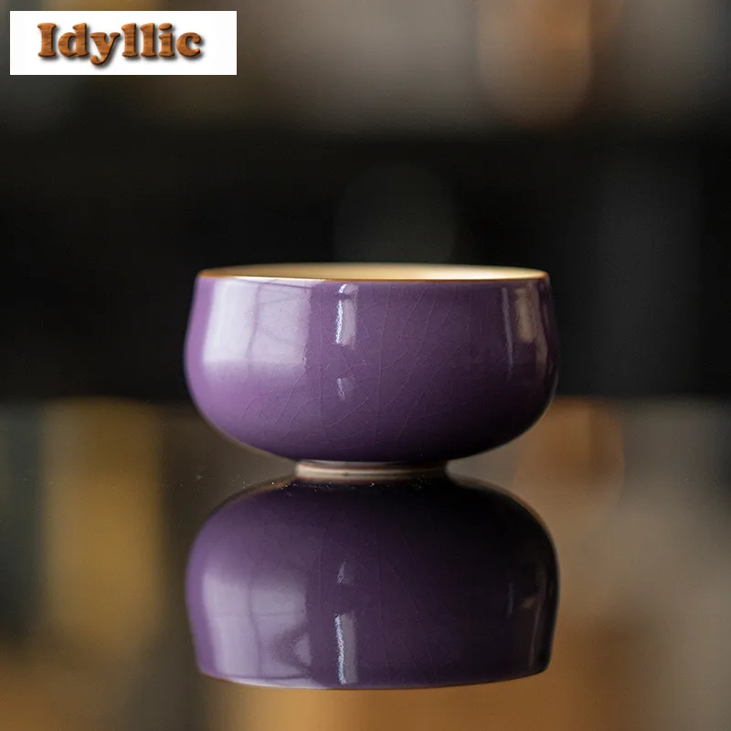 100 مللي الأرجواني رو فرن فنجان الشاي وعاء شاي ياباني أكواب واحدة تذوق الشاي كوب شخصي Chazhan ماستر أكواب عناصر الشاي الديكور هدية