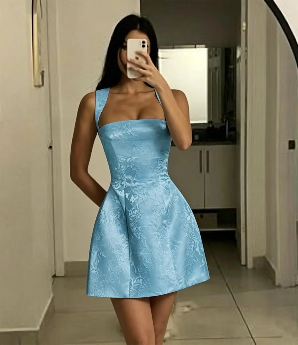 Robe De Soirée Sexy Prom Jacquard Satin Dress Vestidos De Festa فساتين سهره نسائي Homecoming Dresses Women Cocktail Dress