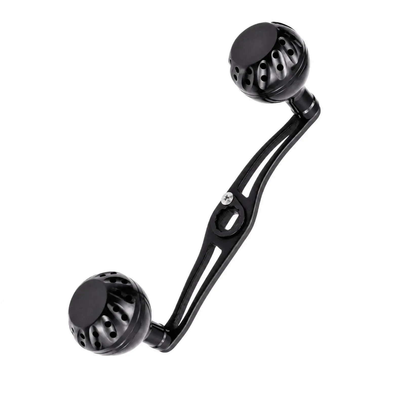 Fishing Reel Spare Part Aluminum Handle with 43mm Grip Knobs for Smooth Reeling Action on Casting Reels