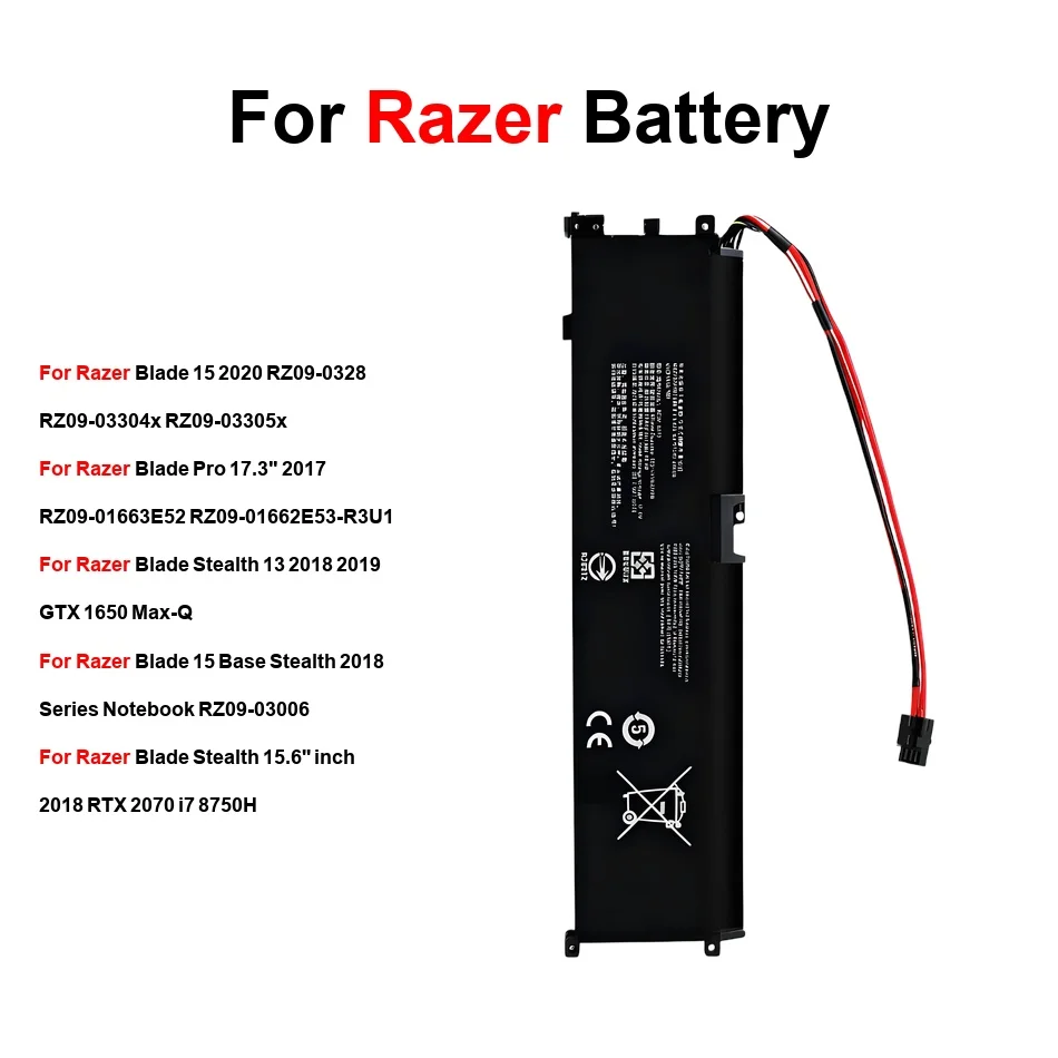 

Battery For Razer Blade Stealth 13 15 15.6 2018 2020 Pro 2017 Max 2019 RC30-0248 RC30-0238