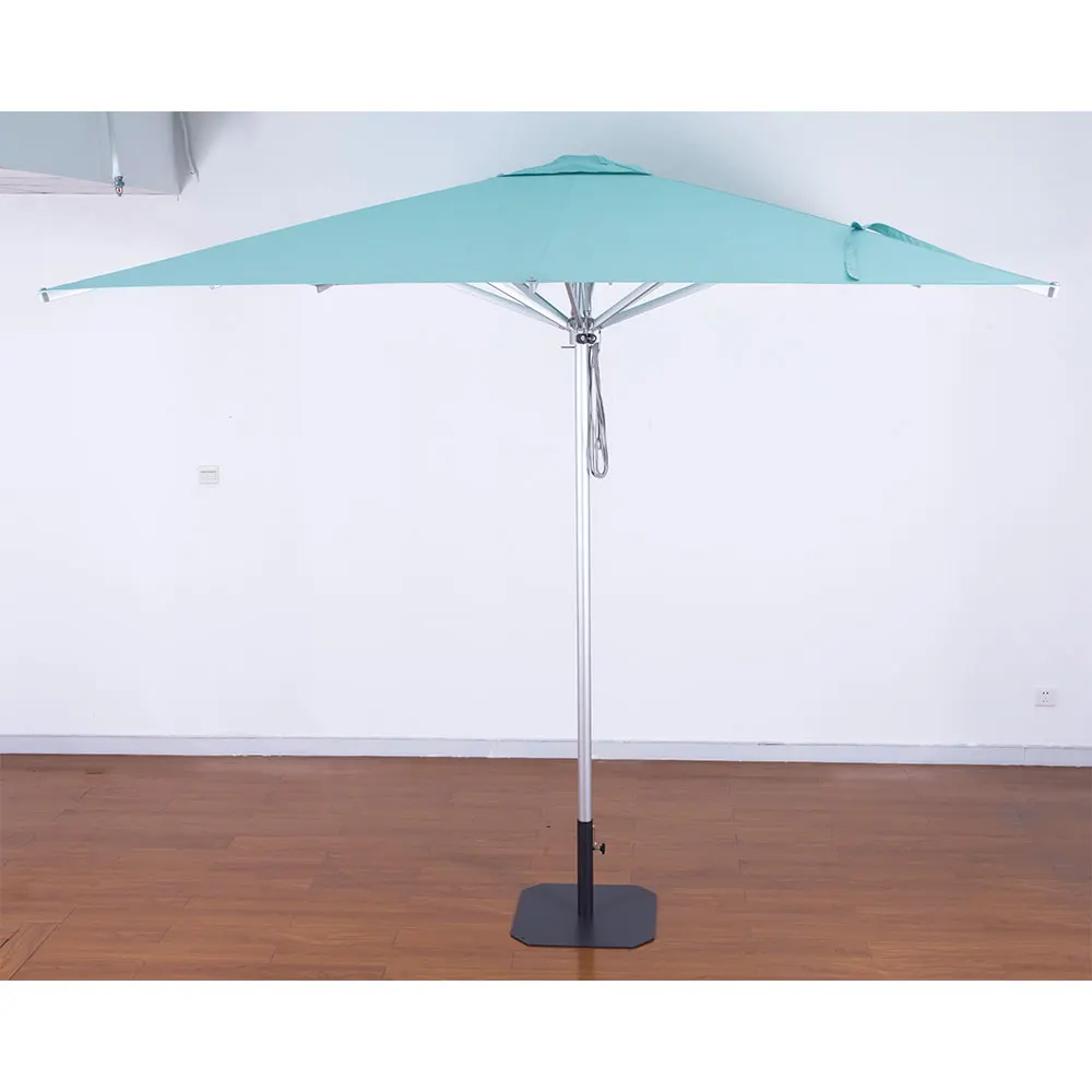 Durable Aluminum Frame Custom 250cm Commercial Square Patio Umbrellas with Eccentric Gear for Garden
