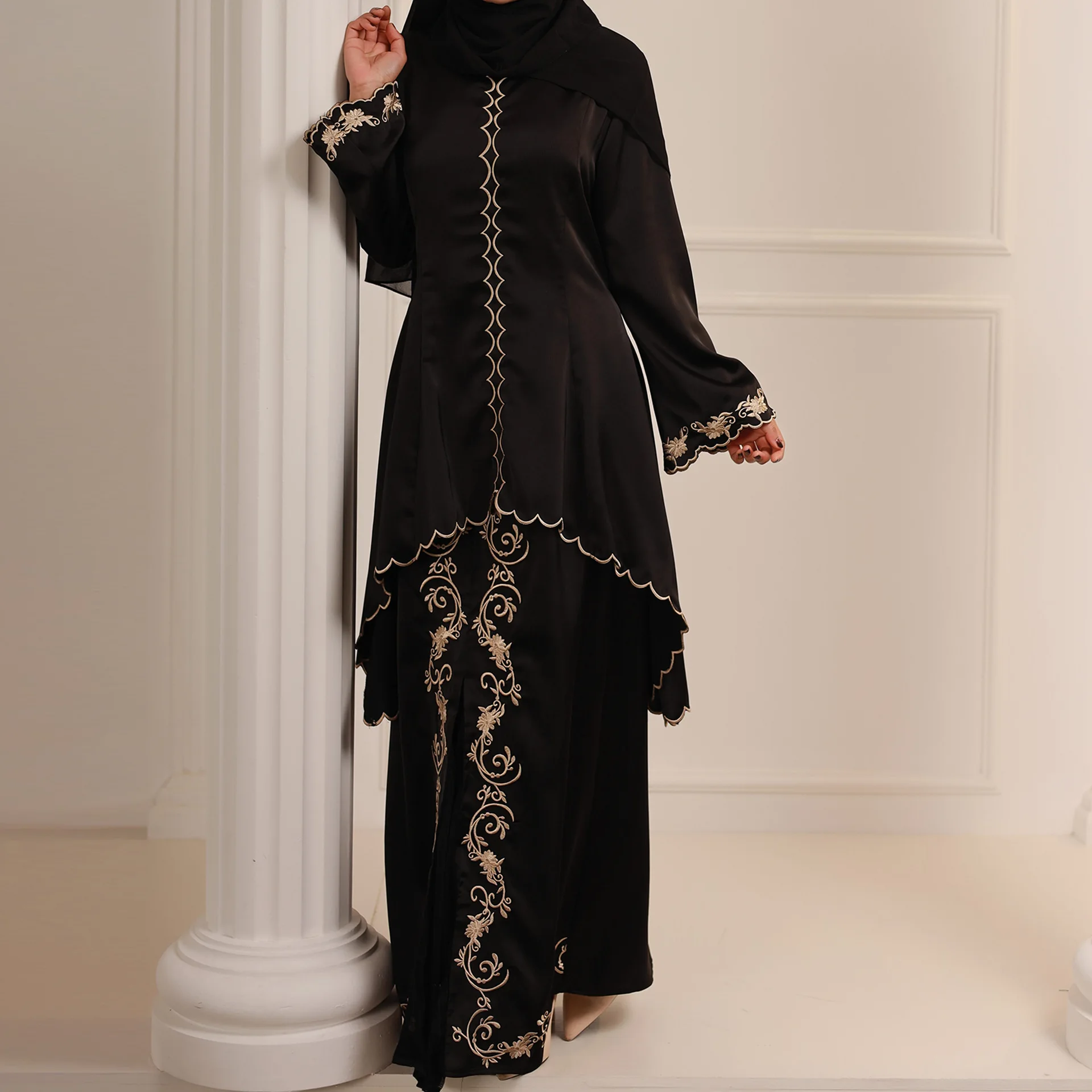 Delicate Embroidery Traditional Malaysian Baju Kurung for Women, Blouse and Skirt, Party, Wedding, Bride,Kebaya Dress, Ramadan