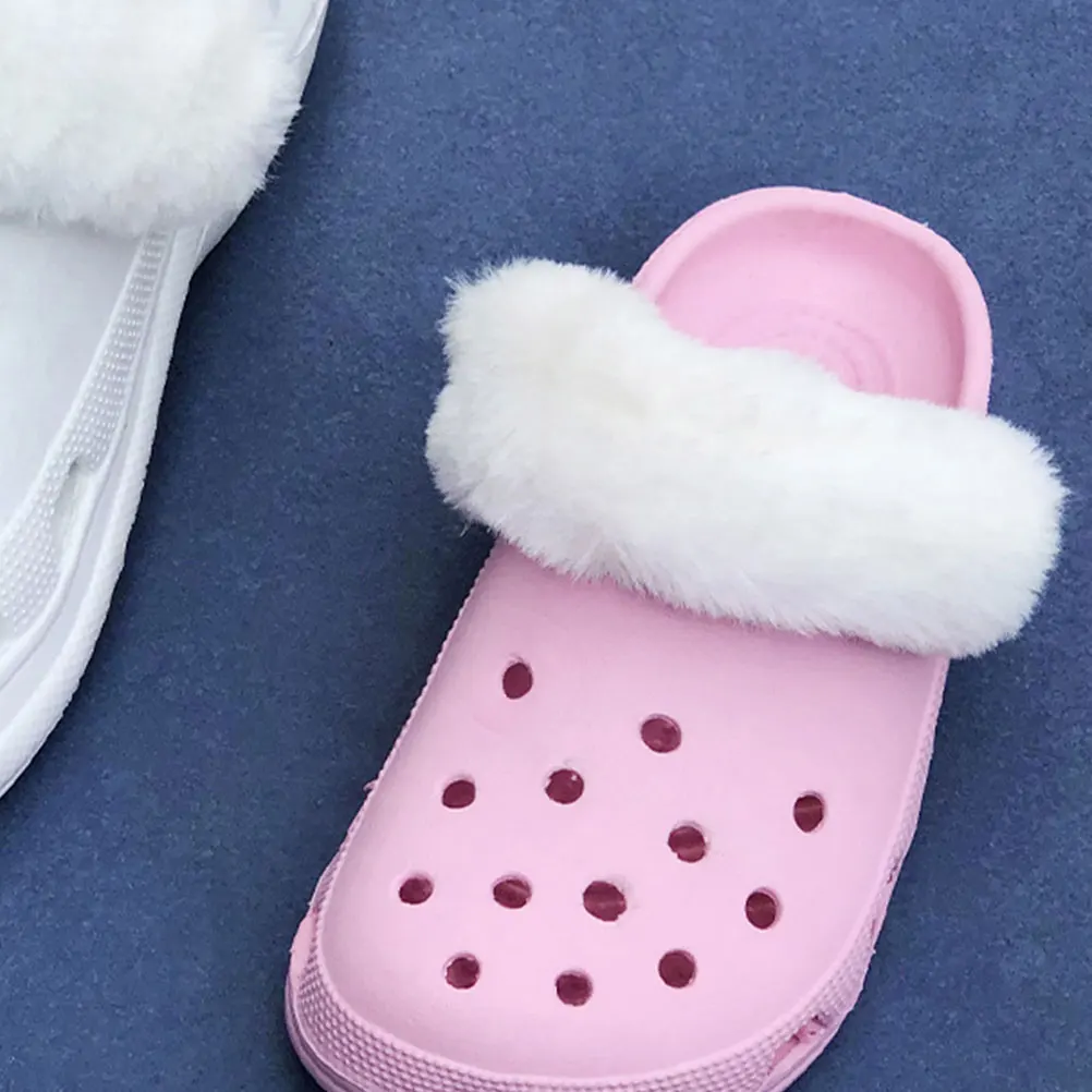 

Indoors Heel Cover Fuzzy Decor Winter Straps Detachable Warm Slippers Sandals Women Shoes Soft Charm Style Comfort Functional