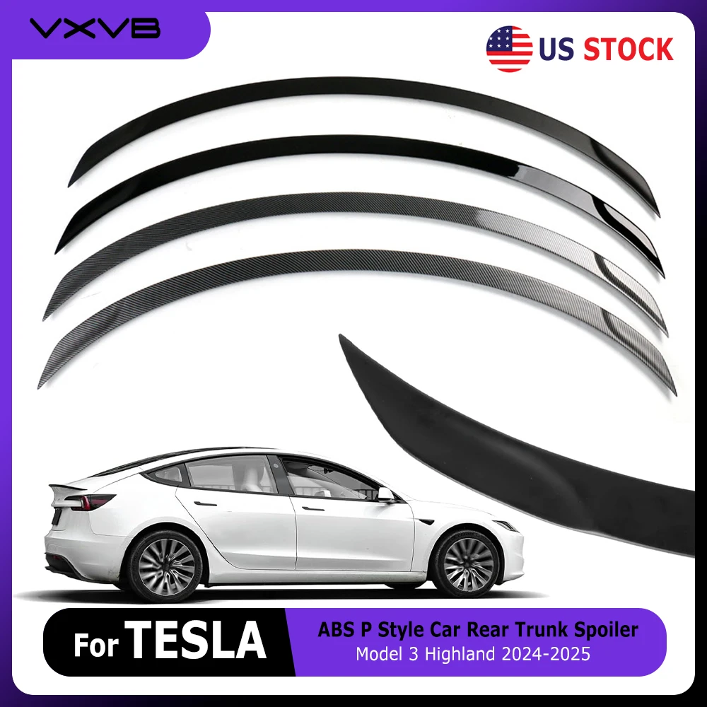 

For Tesla Model 3 Highland 2024-2025 Performance ABS Carbon Fiber Rear Trunk Wings Spoiler Car Exterior Accessories Auto Parts