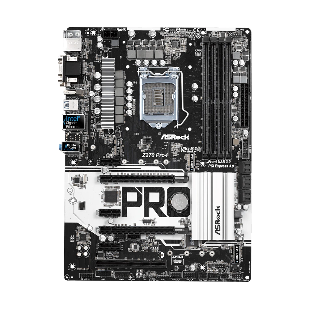 Imagem -03 - Placa-mãe Asrock-z270 Pro4 Suporte I77700k 6700 I5-7600 6500 I3-7300 Cpu Lga 1151 Ddr4 3733 Mais oc M.2 Pcie 3.0 Atx Mainboard