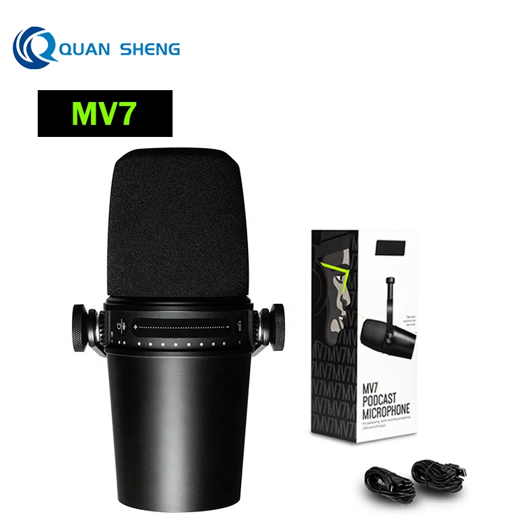 MV7 Wired Dynamic Microphone Podcasting Conference Room Desktop Usb Mic for Studio Streaming Gaming Notebook Computer