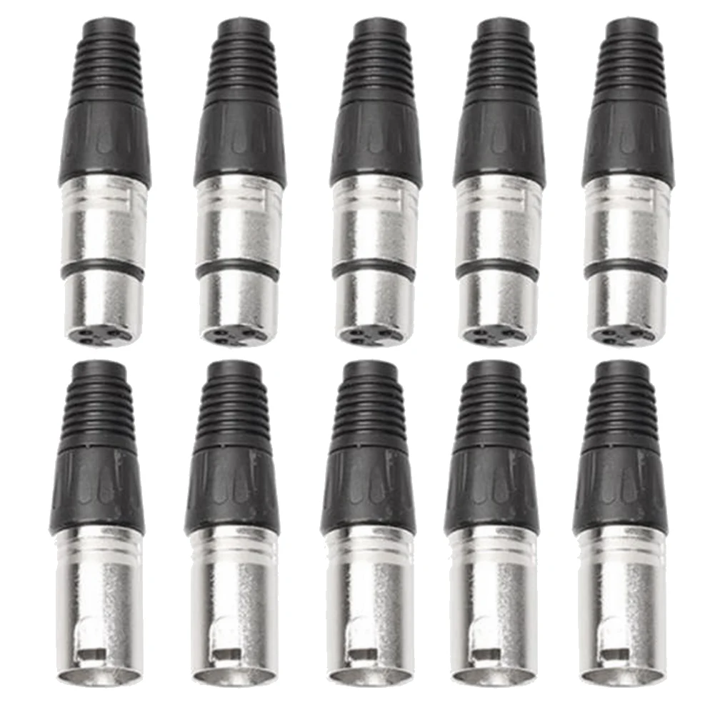 5 Pairs 3 Pin XLR Female Male Microphone Audio Cable Wire Connector Plug Cable Terminal for Mic Solder