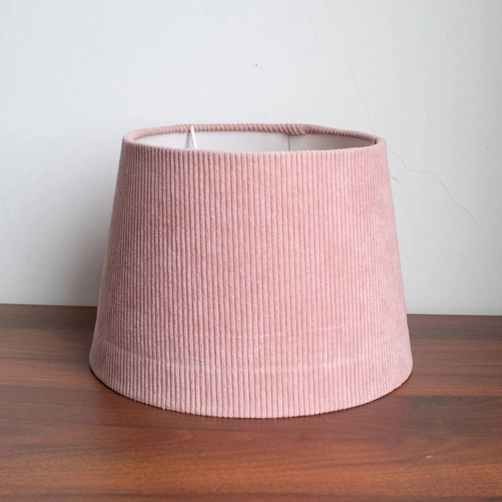 Tapered Cylindrical Lampshade Round Opening Pink Lamp Shade Textile Lampshade