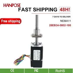 hanpose 28EB34-0802 100-300MM 1.0A 0.1N.m28 12V For CNC Laser 3D Printer Equipment NEMA11 Closed-Loop Ball Screw stepper Motor