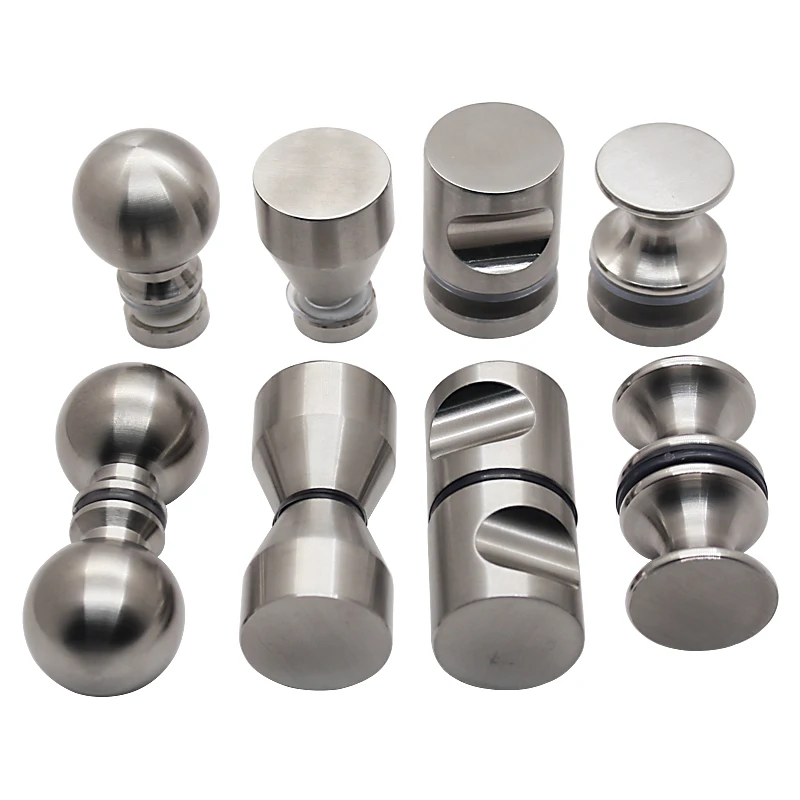 1pcs Stainless Steel Glass Door Handle Solid Single Hole  Bathroom Shower Door  Knob Drawer Pulls Furniture Hardware