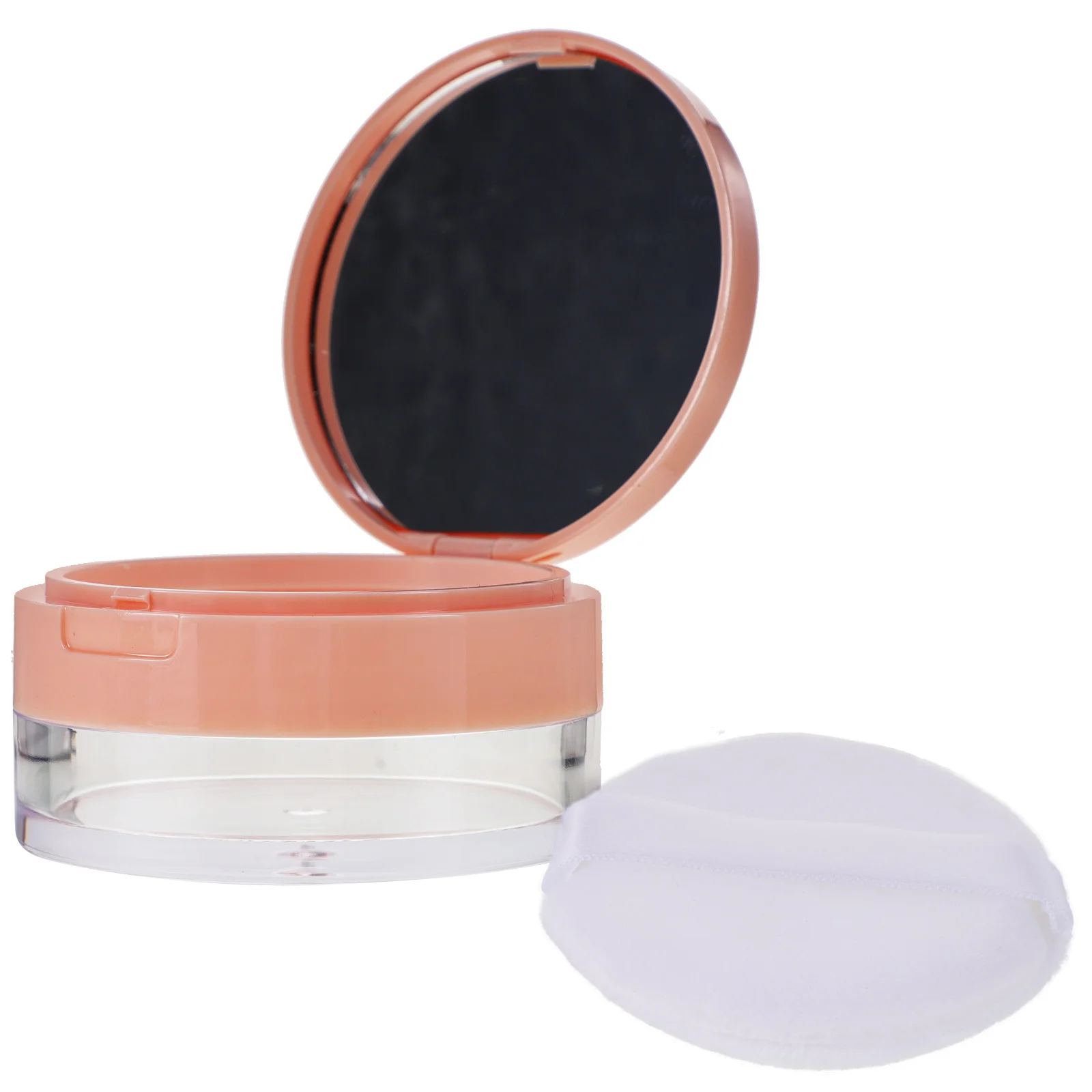 Portable Powder Case with Mirror Empty Makeup Container Double Layer Leak Proof Travel Size Puff Holder Body Shell Loose Talcum