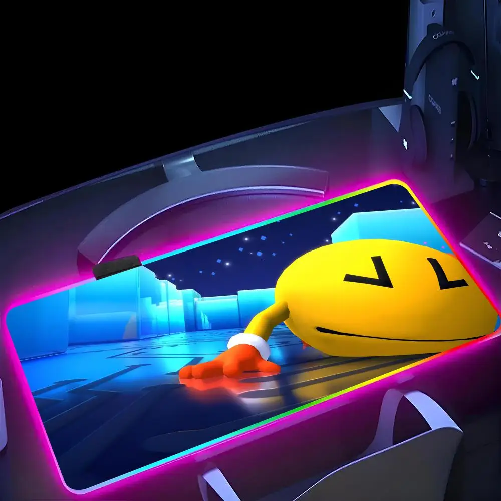 

Games P-Pac M-Mans MINISO Mouse Pad RGB Gaming Mousepad LED Large Gamer Mousepads XXL Keyboard Pads Luminous Desk Mat Backlit