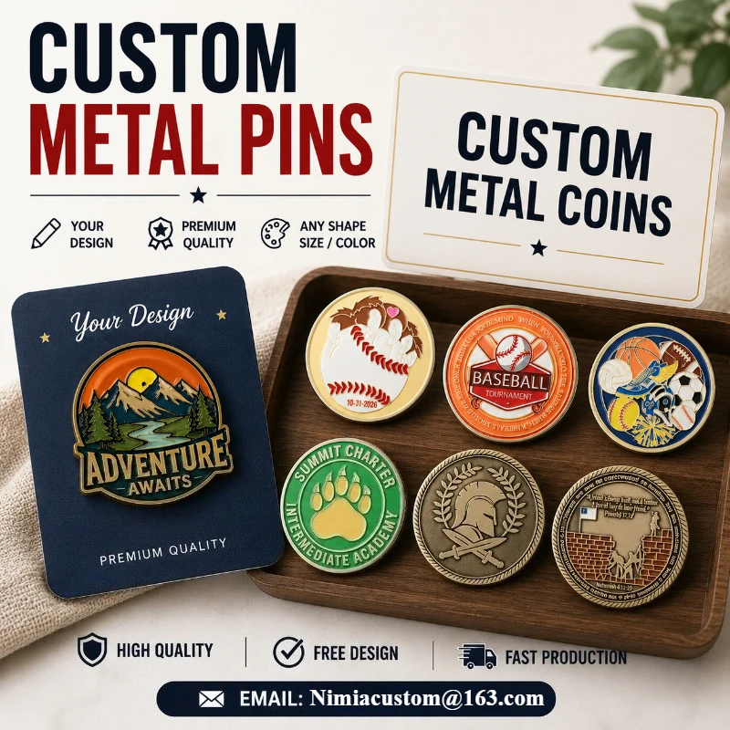 Custom Metal Pins Wholesale UV Printed Soft /Hard Enamel Pins Custom Logo Lapel Badges & Custom Metal Coins Factory MOQ 100PCS