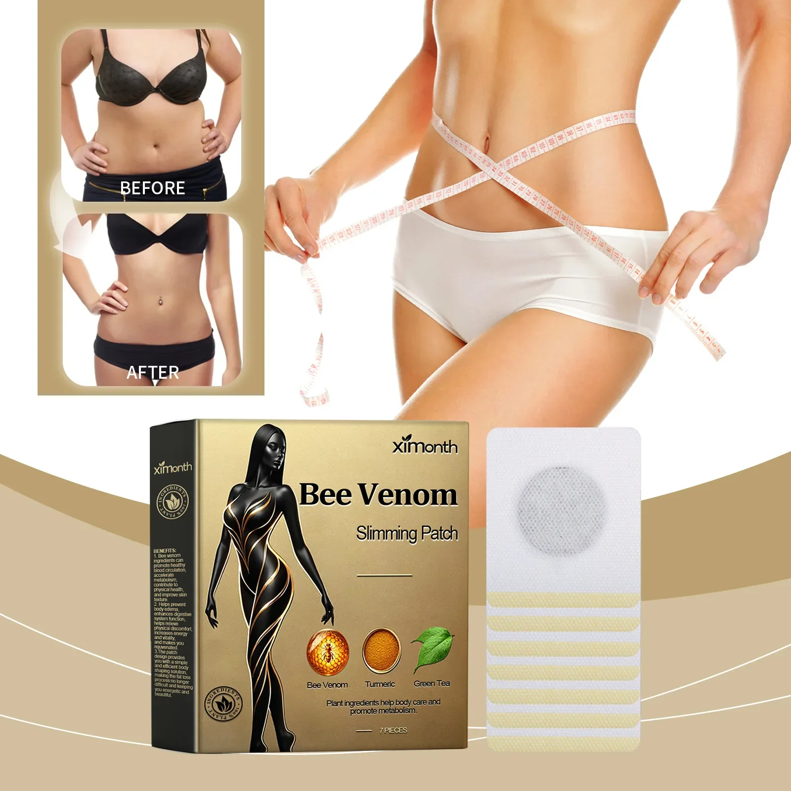 Body Slim Patch Ingredient Safety Muscle Tightens Patch Helping Digestion Enhance Body Portable For Skin Absorption Body Care