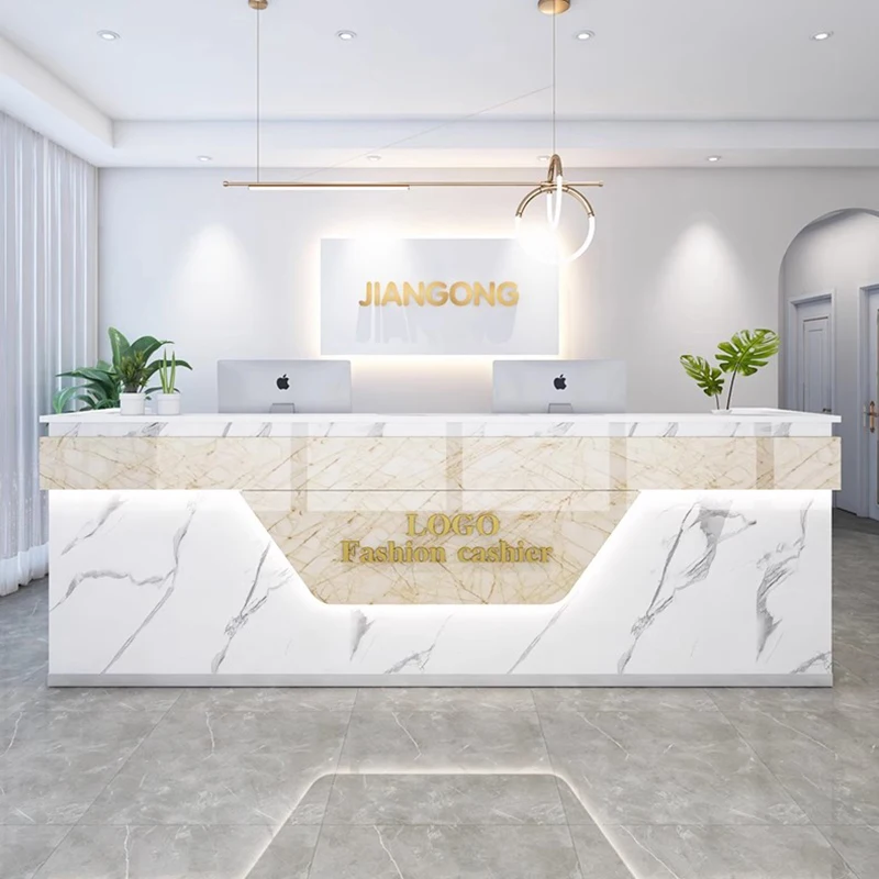 

Office Salon Reception Desk Counter Decorations Luxury Beauty Reception Desks Hair Salon Recepcion Desk Commercial Furniture