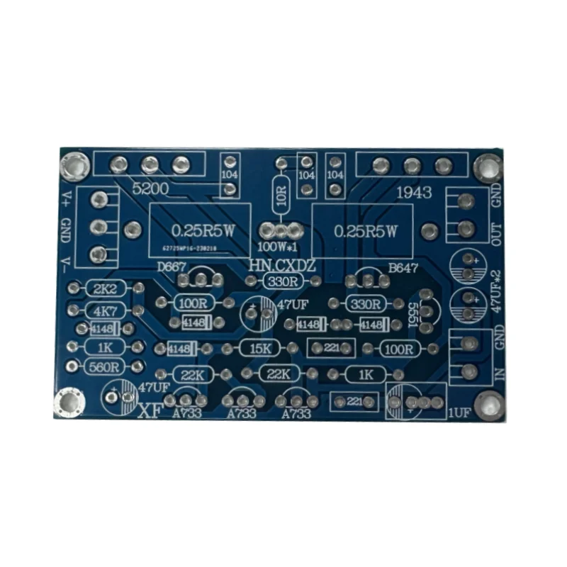 Mono 100W Empty Power Amplifier DIY PCB Board 8cm*5cm Blue Black Gold Green Purple Red Color 2SC5200+2SA1943