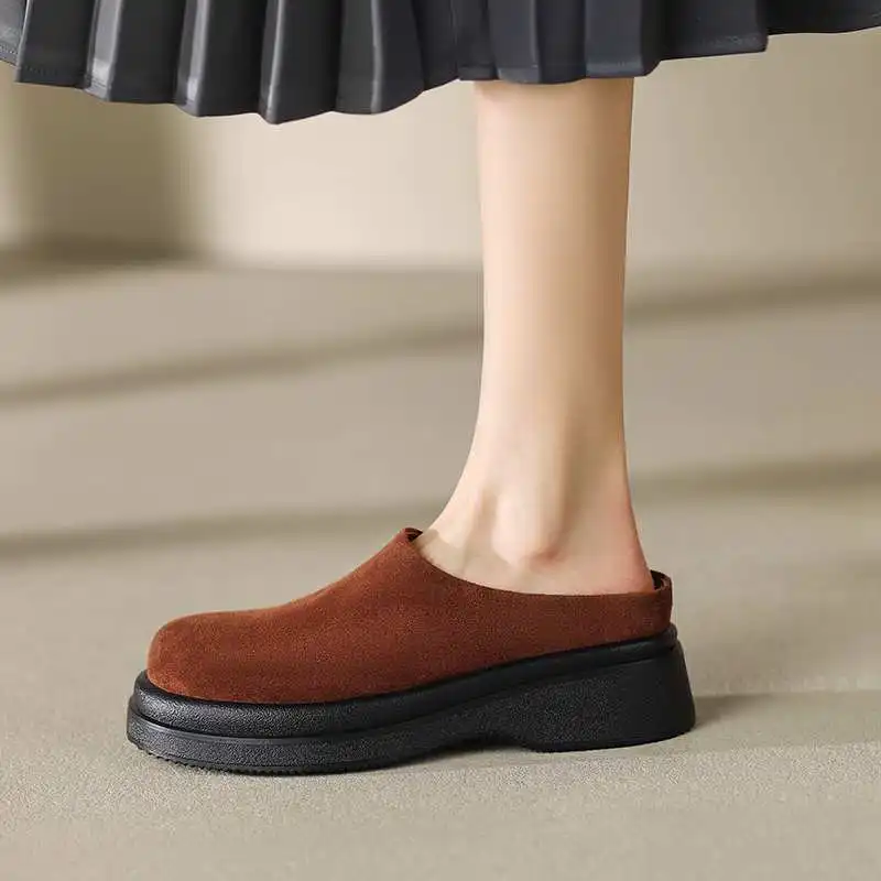 out of stock Superstar Thick Bottom Casual Spring Shoes Slip on Concise Slip on Slingback Mules Elegant Office Lady Women Pumps