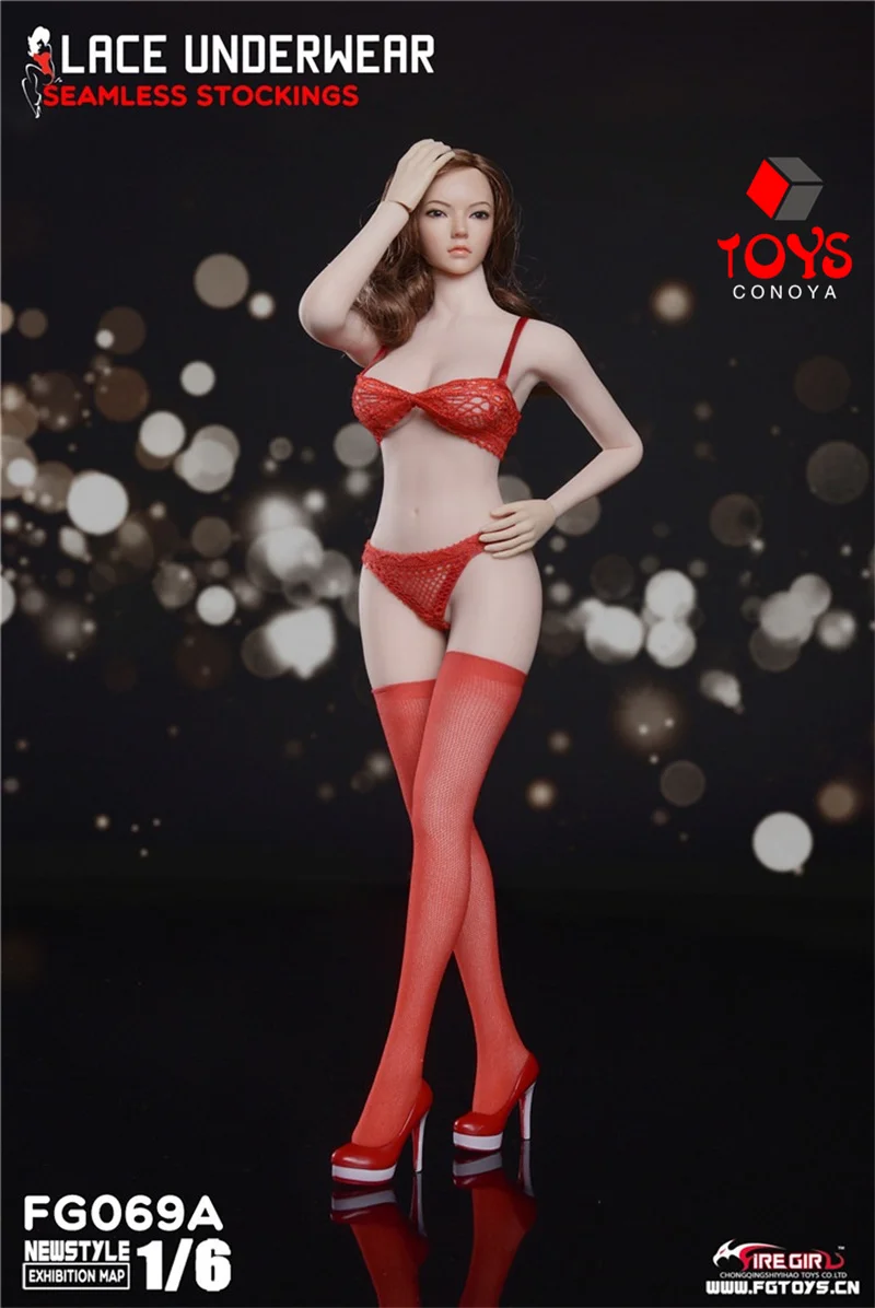 Fire Girl Toys 1/6 Scale FG069 Sexy Lace Underwear Seamless Stockings Set Accessory Model for 12 inches Action Figure