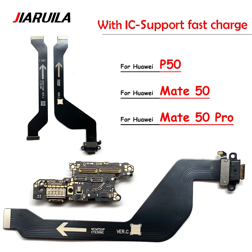 

НОВЫЙ USB-порт для зарядки, док-станция, разъем для зарядного устройства, основная материнская плата, гибкий кабель, детали для Huawei Mate 50 Pro P50