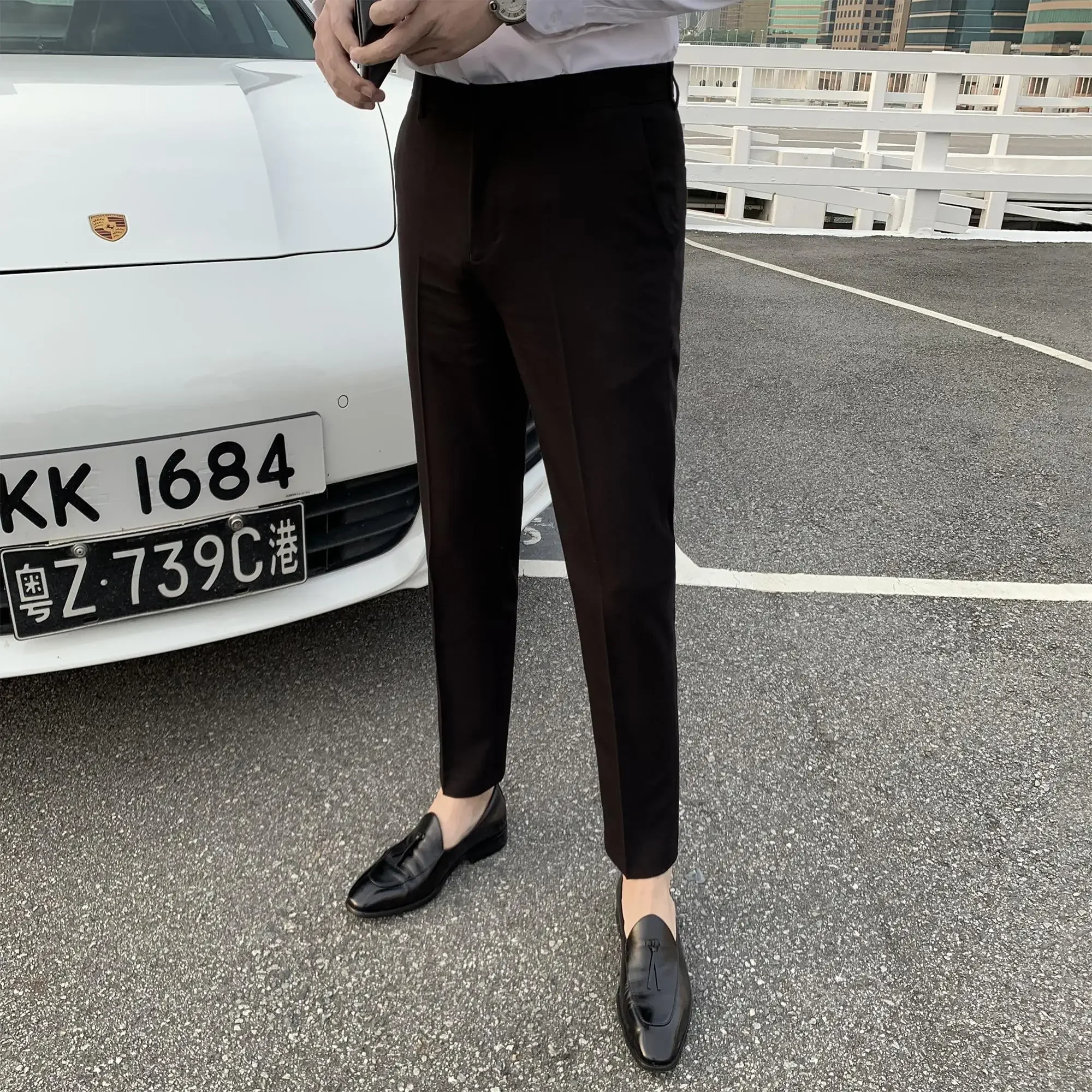 Slim Fit Trousers for Men Social Tailoring Man Suits Pants Baggy Tressed Business Slacks Formal Cheap Fabric Luxury Dress New In