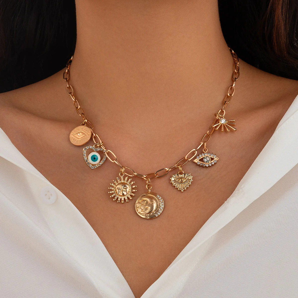 Trendy Long Necklace Women Accessories Colier Femme 2026 Jewelry with Pendant Zircon Alloy China Factory Price