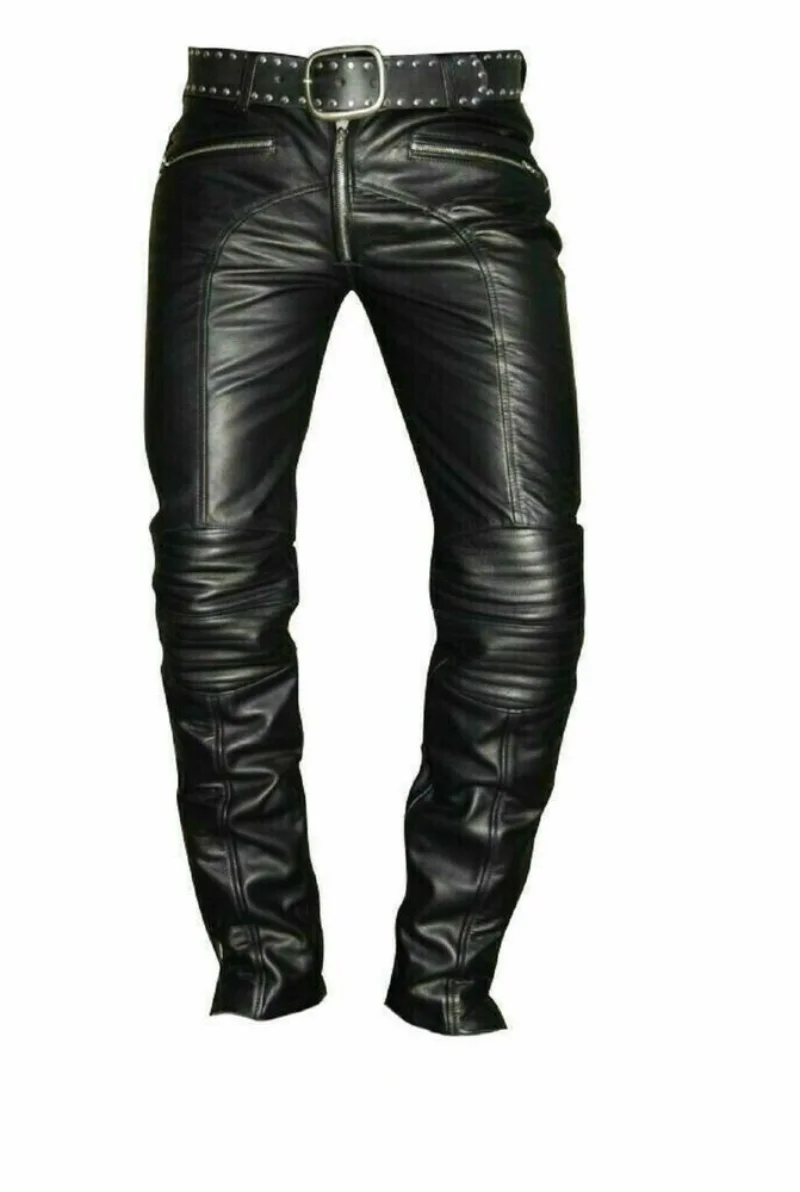 

Mens Leather Pant 100% Real Lambskin Leather Biker Leather Jeans Pants