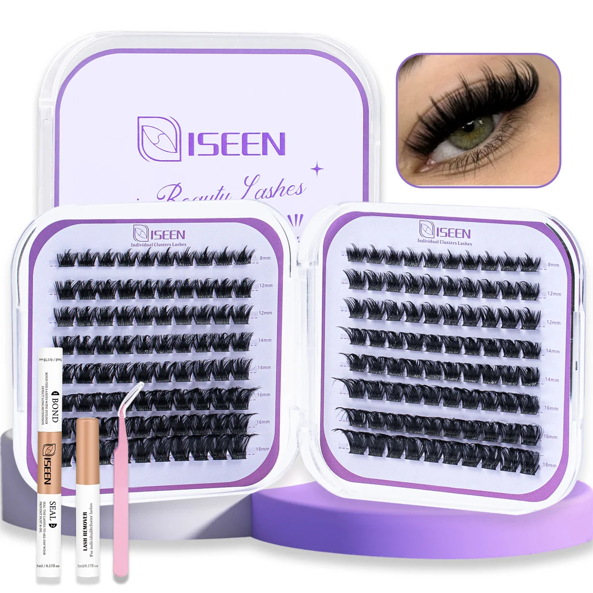 مجموعة أدوات تمديد الرموش DIY مجموعة رموش مجزأة فردية غراء الرموش لمكياج ملحقات الرموش