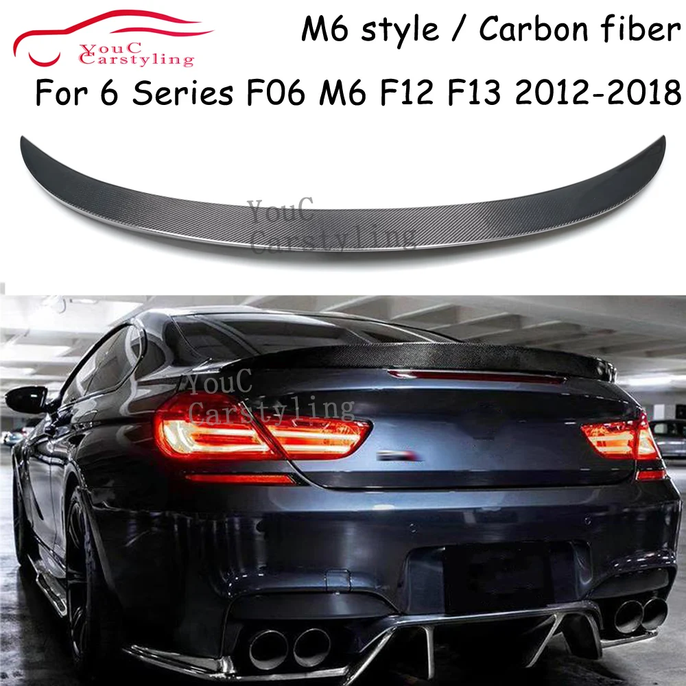 F06 M6 Style Carbon Fiber Rear Spoiler Wing  For BMW 6 Series F06 4-Door Sedan Trunk Lid 2012-2018 640i 650i