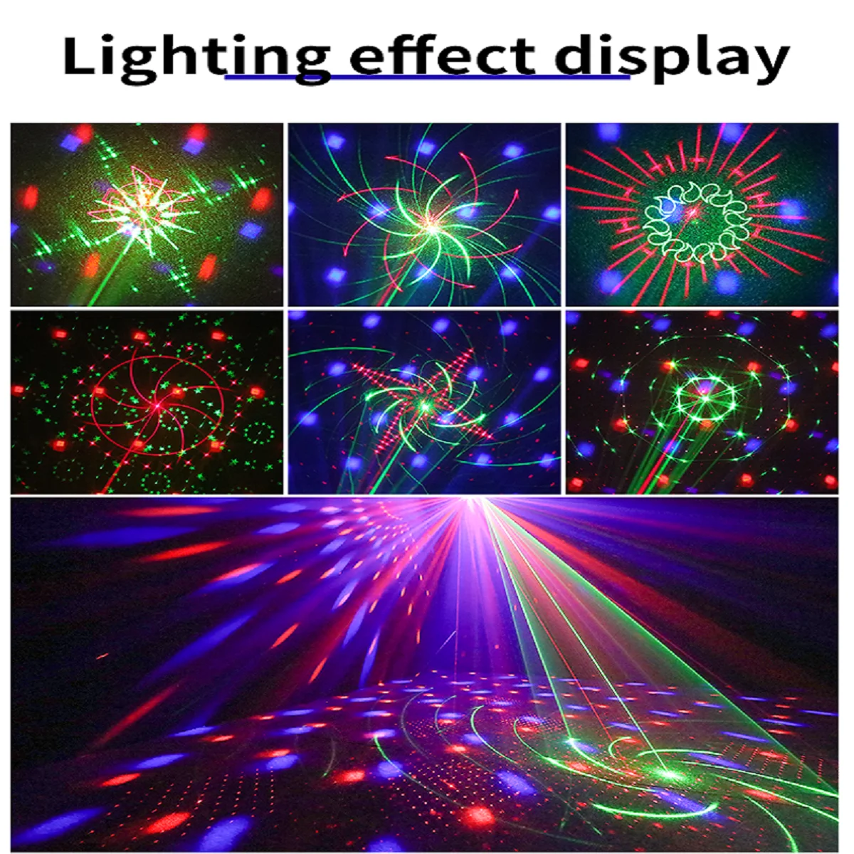 Disco lights, party lights, strobe lights, sound-activated LED starry sky projector, DJ lights - 3-in-1 atmosphere lights