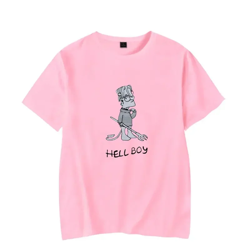 Lil Peep T Harajuku divertente disegno del fumetto kawaii T-shirt uomo donna Estate maglietta allentata in morbido cotone Hellboy tee MN1