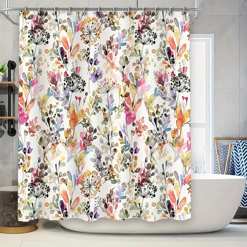 

Botanical Shower Curtain Floral Nature Plants Greenery Bathroom Decor Vintage Farmhouse Rustic Home Decor Waterproof Fabric