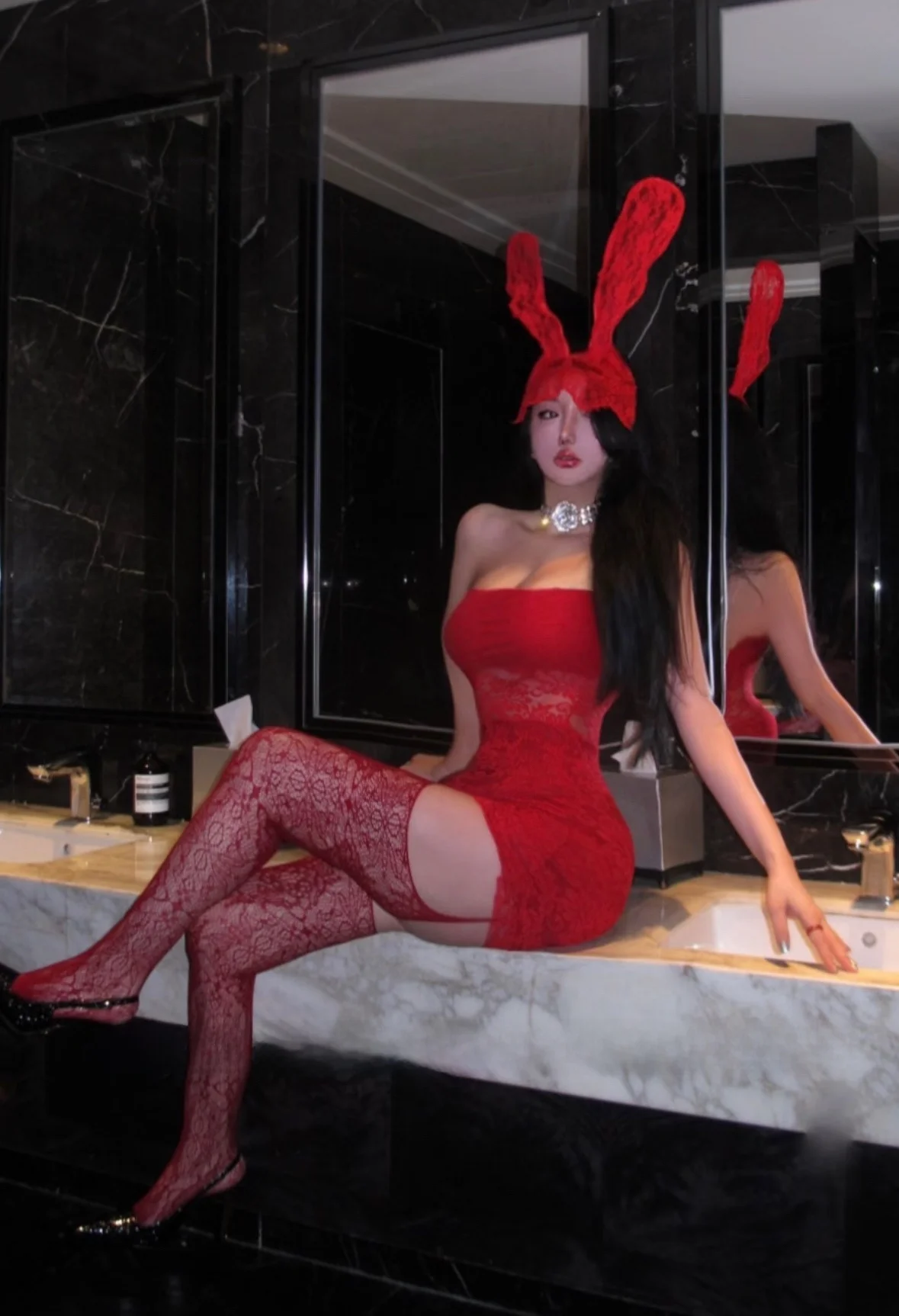 

Sexy Strapl Bodycon Dr Lace Red ort Skirt Par Club loween Cosplay Stage Performance Women's Faion Autumn Wear