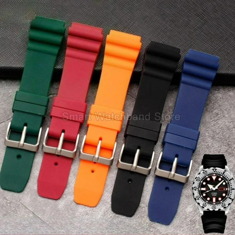 Sports Silicone Rubber Universal Watch Strap 20 22mm for Seiko Submariner Prospex Tortoise Citizen MIDO Watch Accessories