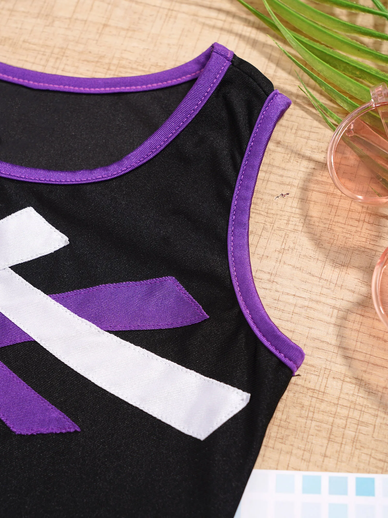 

Kids Girls Boys Gymnastics Leotard Sleeveless Slim Fit Contrast Color Bodysuit Ballet Performance Competition Costume Tracksuit