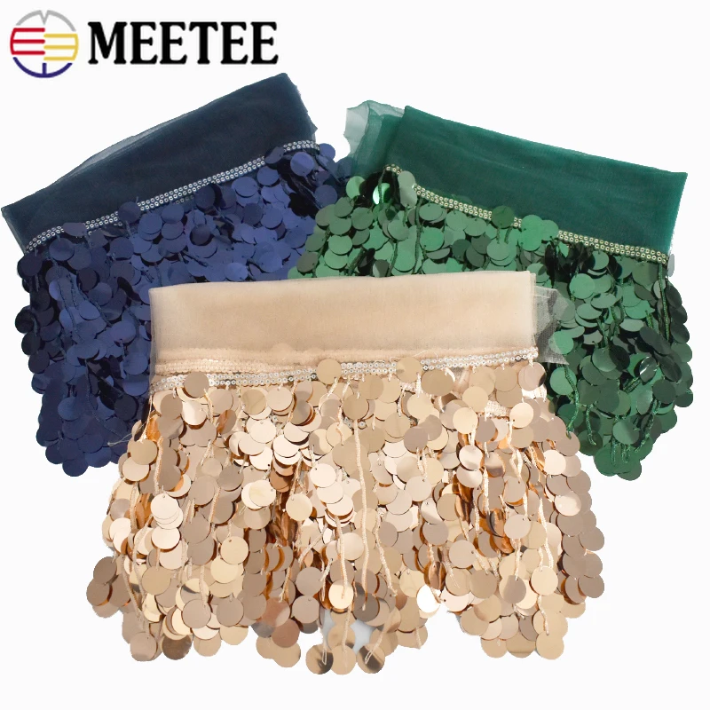 

5Yards 17cm Sequins Bead Lace Trim Fringes Tassel for Latin Dress Clothing Bag Decorative Trimmings Tassels Sewing Accessories