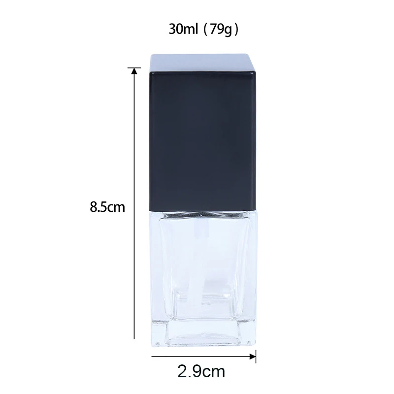Empty Pump Bottle Glass Liquid Foundation Container Cosmetics 30ml Transparent Square Refillable Bottle Portable Pump Bottle