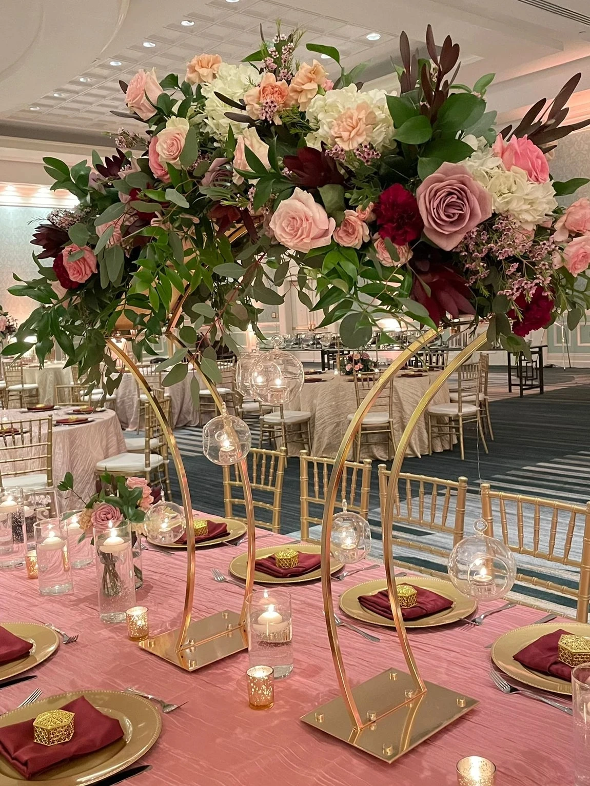 Gold Wedding Arch Flower Stand 5/6/10pcs Metal Vase Table Centerpiece for Wedding Party Event Decor