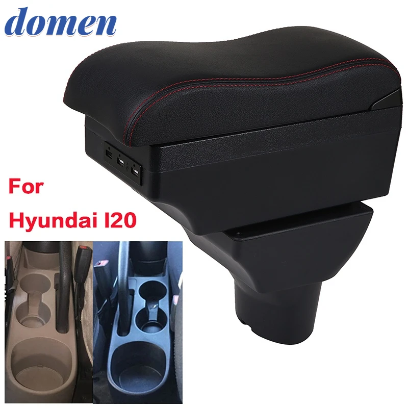 

For Hyundai I20 armrest box 2012 For Hyundai i20 Car armrest box Interior modification USB charging Ashtray Car Accessories