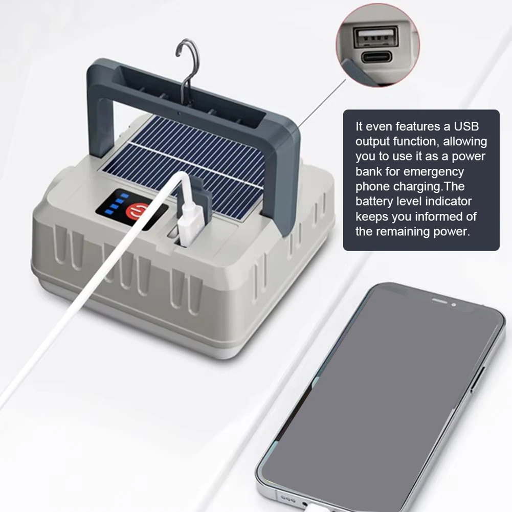 NEUE Tragbare Solar Camping Licht Multifunktionale Campingplatz Laterne Wasserdichte Taschenlampe Power Bank Funktionen