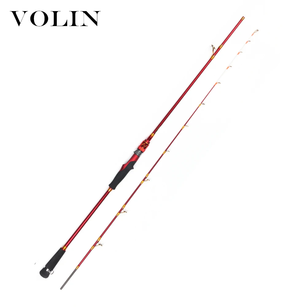 

VOLIN NEW Squid Spinning and Casting Fishing Rod Solid Top Tip Carbon Rod 1.65m/1.8m/2.0m Two-Section Boat Fishing Rod 60-250g