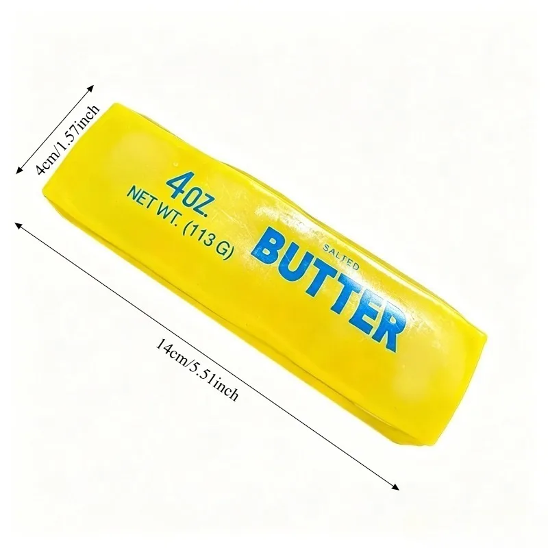 Moldable Butter Stick Squishy Toy Vaseline Filled Stress Relief Butter Cheese Bar Squeeze Fidget Toy Decompression Vent Toy