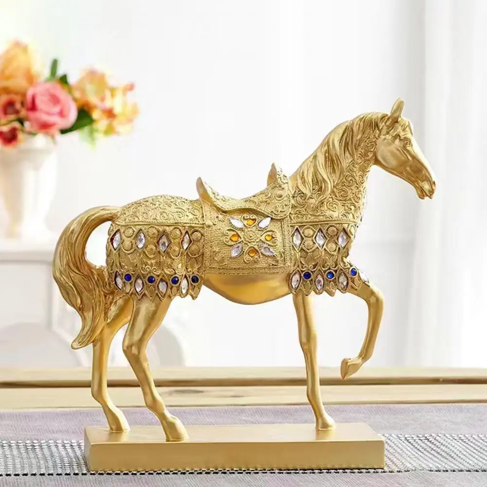 Horse Ornament for Home Decor Success Horse Ornament Resin Figurine Artistic Good Luck Horse Statue Modern Home Desk Wine