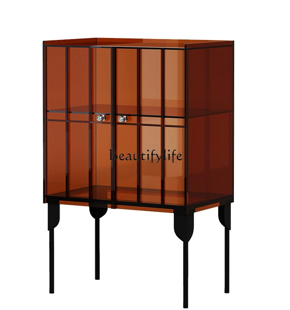 

Acrylic Sideboard Cabinet Light Luxury Modern Minimalist Entrance Cabinet Nordic Decoration Storage Glass Wine Cabinet